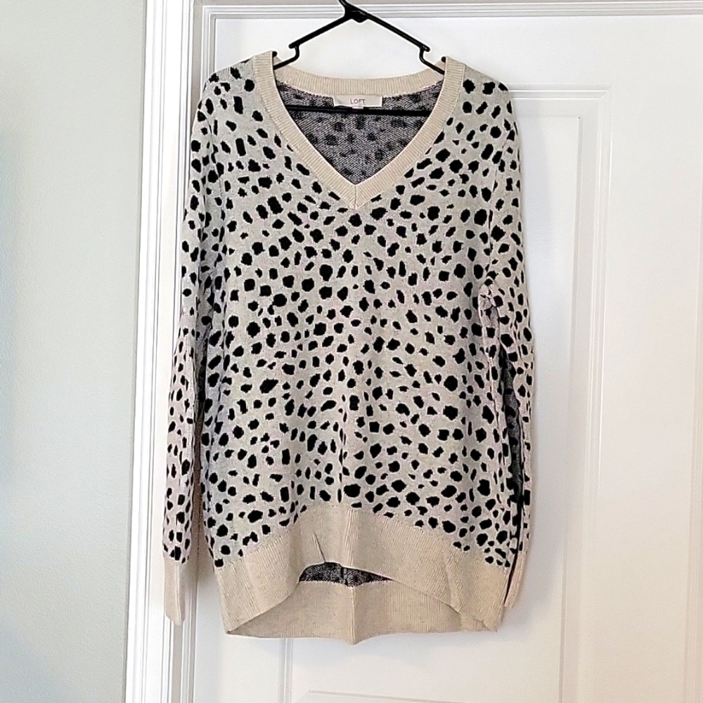 Loft Tunic Leopard Sweater sz XL